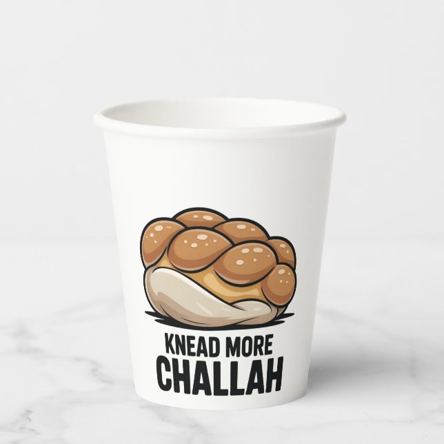Vasos De Papel Knead More Challah Judío Baking (Anverso)