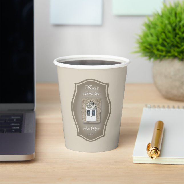 Vasos De Papel Knock y la puerta se abrirán - Copa de papel (in situ)