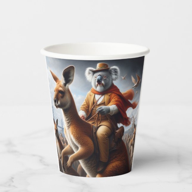 Vasos De Papel Koala Kangaroo Rider (Anverso)