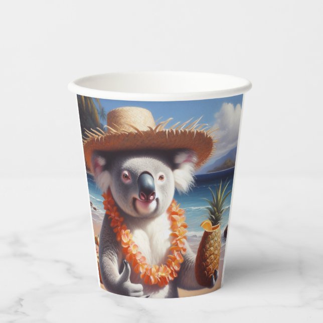 Vasos De Papel Koala Luau (Anverso)