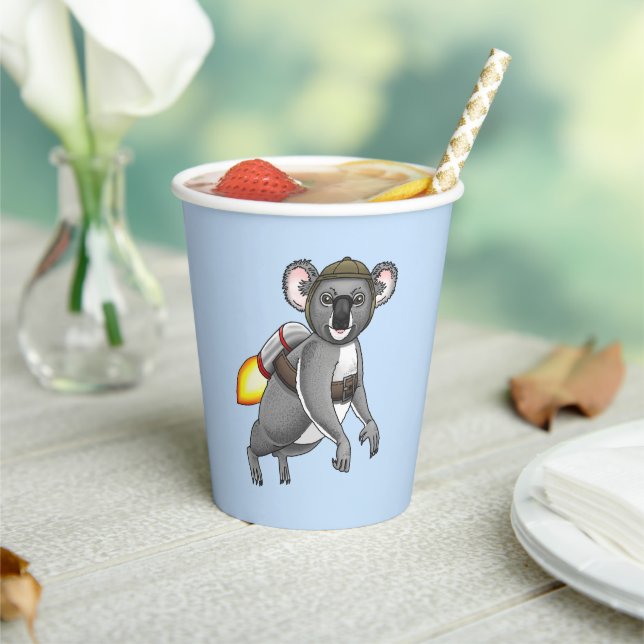 Vasos De Papel Koala Oso Cohete (in situ)