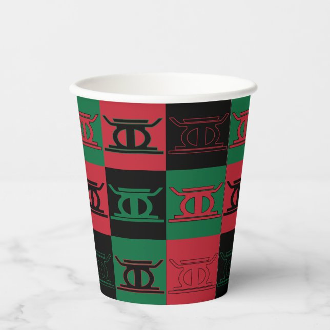 Vasos De Papel Kwanzaa Kujichagulia Copa de papel (Anverso)