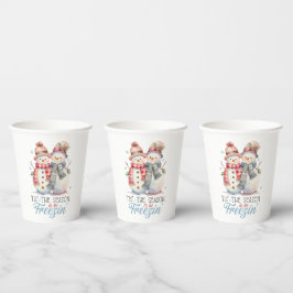 Vasos De Papel La acuarela es la estación de congelación
