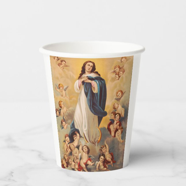 Vasos De Papel La asunción de la Virgen María (Anverso)