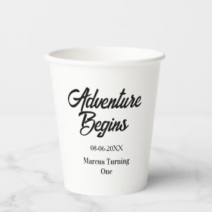 Vasos De Papel La aventura comienza nombre fecha cumpleaños 1 sim