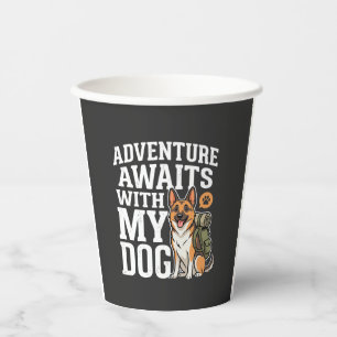 Vasos De Papel La aventura espera con mi perro de excursión