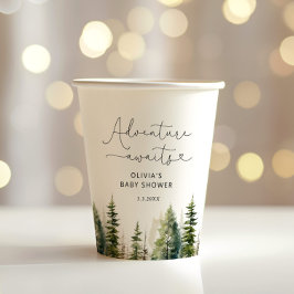 Vasos De Papel La aventura forestal espera la ducha de bebé