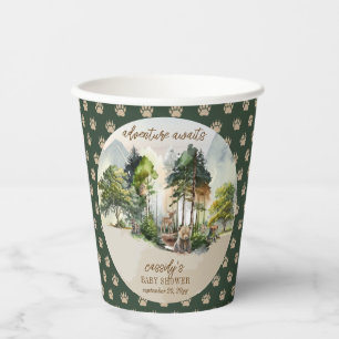 Vasos De Papel La aventura rústica de Woodland espera a su joven 