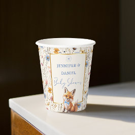 Vasos De Papel La Baby Shower de Boho Woodland Fox se queda con e