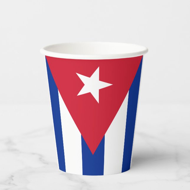 Vasos De Papel La bandera de Cuba (Anverso)