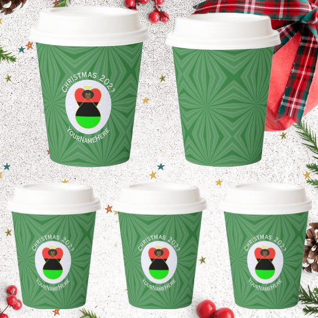 Vasos De Papel La bandera de los Navidades de ángeles afroamerica (Subido por el creador)
