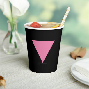 Vasos De Papel La bandera del triángulo rosa de SlipperyJoe's sím