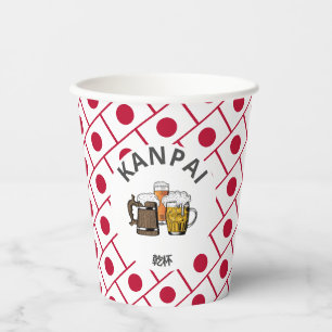 Vasos De Papel La BANDERA JAPONESA de las cervezas