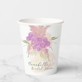 Vasos De Papel La Boca Rosa taza de papel de ramo de rosa de lazo