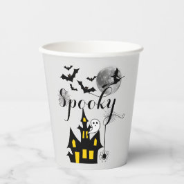 Vasos De Papel La bruja de los murciélagos Spooky Spider de Hallo