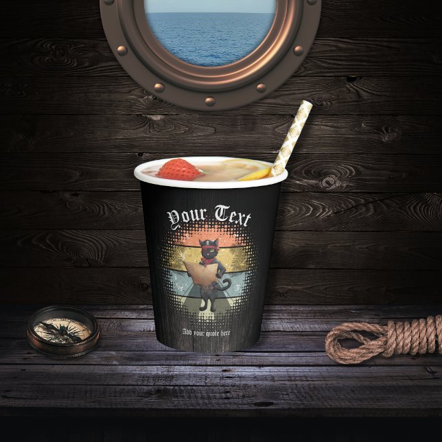 Vasos De Papel La búsqueda del atardecer de Kitty Buccaneer  (Kitty Buccaneer's Sunset Quest Paper Cups)