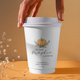 Vasos De Papel La calabaza pequeña está en camino a Baby Shower