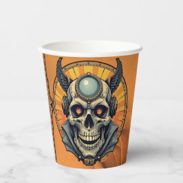 Vasos De Papel La calavera alada.