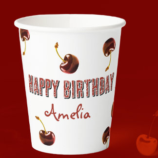Vasos De Papel La cereza dulce personalizada