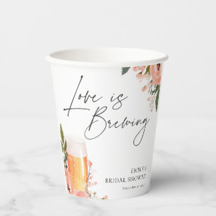 Vasos De Papel La cerveza del amor está en ebullición Desayuno de