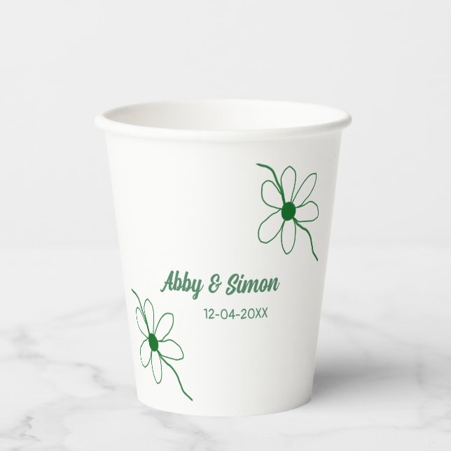 Vasos De Papel La coincidencia perfecta añada el nombre de pareja (Anverso)