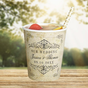 Vasos De Papel La colección Ornate Flourish Vintage Wedding