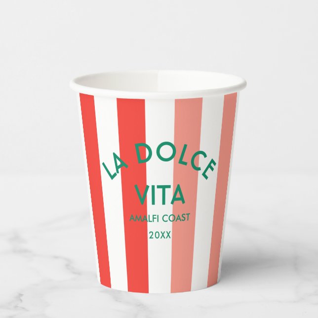 Vasos De Papel La Dolce Vita Amalfi Costa Cabana Stripe (Izquierda)