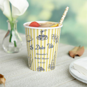 Vasos De Papel La Dolce Vita Fiesta de Despedida de Soltera Itali