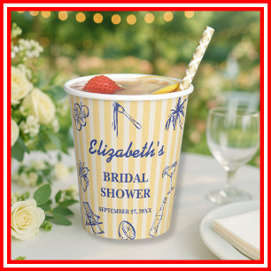 Vasos De Papel La Dolce Vita Limones Ducha de Novia Italiana