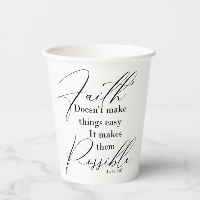 Vasos De Papel La fe hace posible las cosas (Anverso)