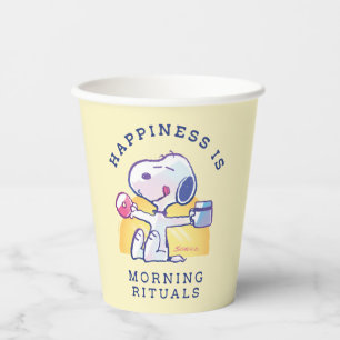 Vasos De Papel La felicidad es rituales matutinos