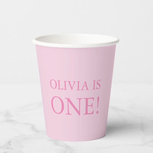 Vasos De Papel La fiesta del primer cumpleaños del bebé   (Anverso)