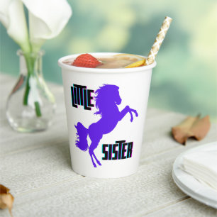 Vasos De Papel La hermana pequeña Pony Púrpura