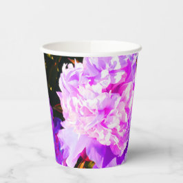 Vasos De Papel La hermosa ronda de peoneses rosados