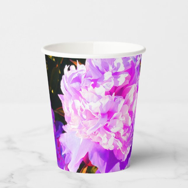 Vasos De Papel La hermosa ronda de peoneses rosados (Izquierda)