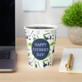 Vasos De Papel La Marina y el Golf Verde Personalizados