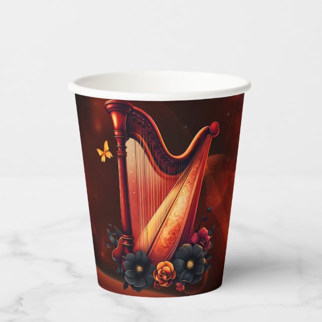 Vasos De Papel La melodía cósmica, la magia del arpa. (Anverso)