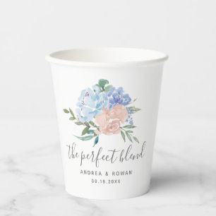 Vasos De Papel La mezcla perfecta de azul turbio y rosa