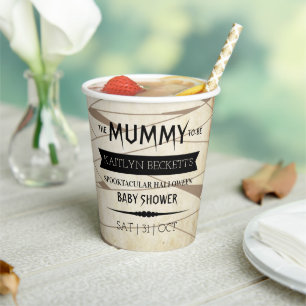 Vasos De Papel La momia vintage debe ser Baby Shower de Hallowe
