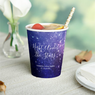 Vasos De Papel La noche bajo la galaxia de las estrellas