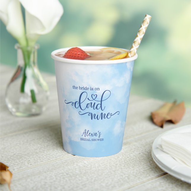 Vasos De Papel La novia está en la nube 9 (in situ)