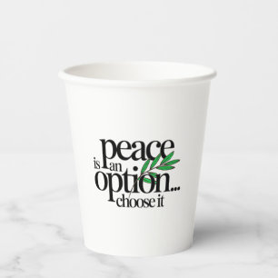 Vasos De Papel La paz es una elección