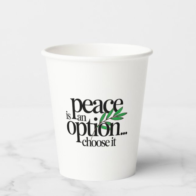Vasos De Papel La paz es una elección (Anverso)