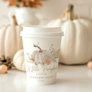 Vasos De Papel La pequeña calabaza de hierba de Boho pampas está 