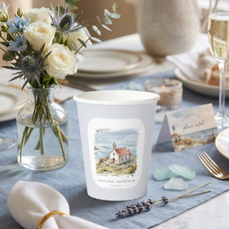 Vasos De Papel La pequeña capilla junto al mar Boda