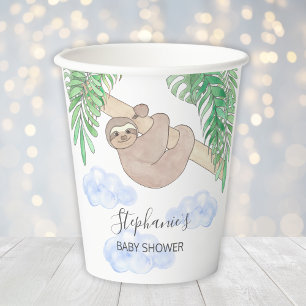 Vasos De Papel La pequeña ducha de niño con esloth