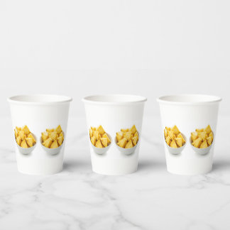 Vasos De Papel la piña tropieza en un tazón