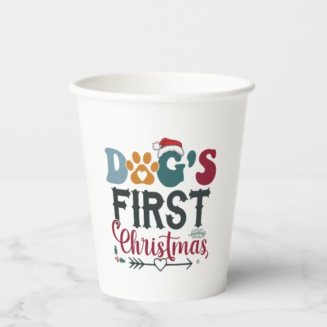 Vasos De Papel La primera Navidad del perro (Anverso)