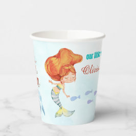 Vasos De Papel La sirena naranja dos Chicas del mar Segundo cumpl