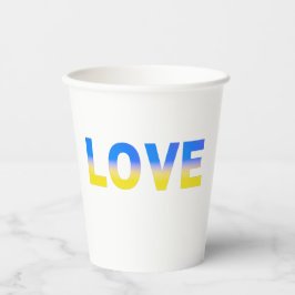 Vasos De Papel La Ucrania azul y amarilla inspiró la paz sin guer